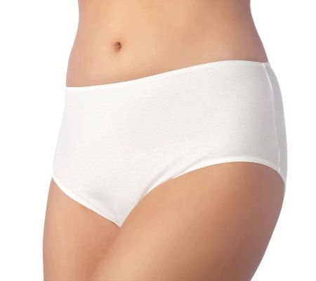 Barely Breezies Set of 5 Combed Cotton Brief Panties with UltimAir