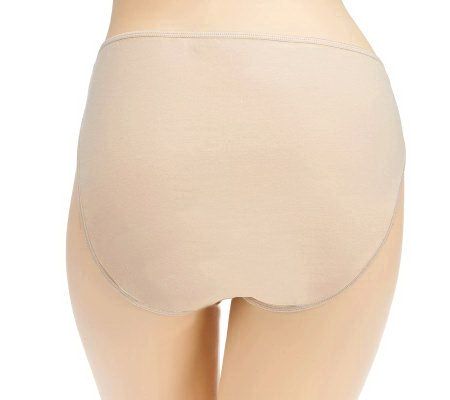 Barely Breezies Set of 5 Combed Cotton Brief Panties with UltimAir