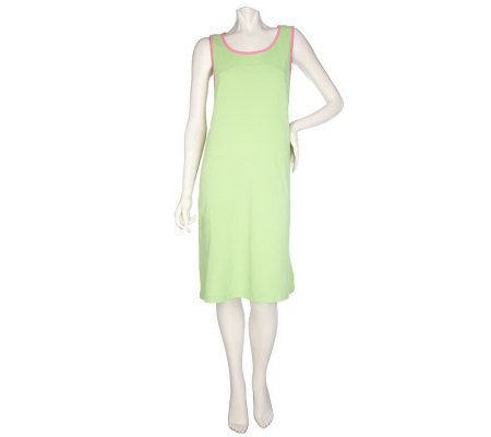 Stan Herman Solid Knit Pique Sleeveless Shift Dress - A214415