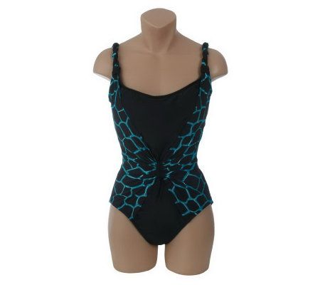 Carol Wior Braided Hourglass 1-piece Swimsuit - A215515