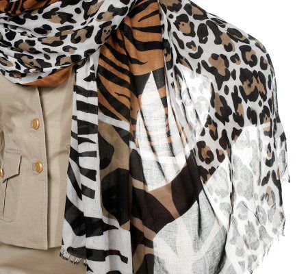 Joan Rivers Bold Graphic Animal Print Scarf