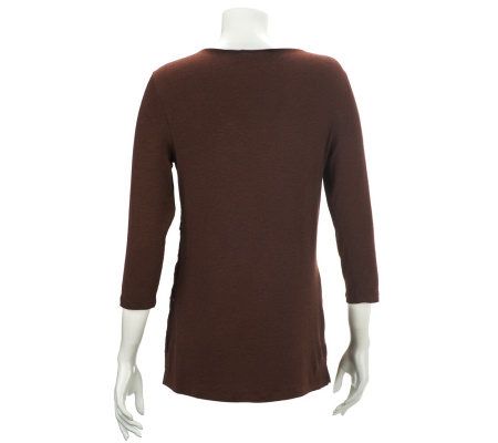 Isaac Mizrahi Live! V-Neck Viennese Rose Sequin Knit Tunic