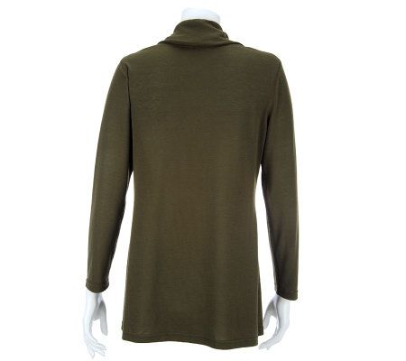 Attitudes by Renee Cowl Neck Tunic with Seam Detail