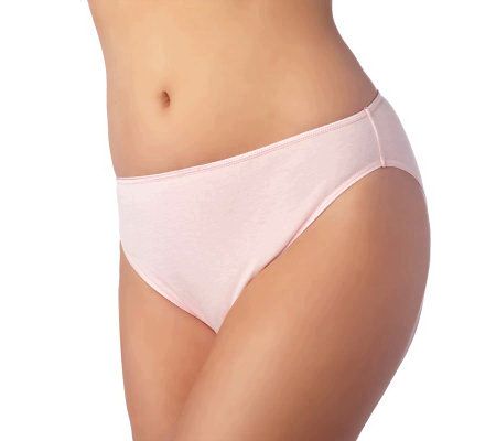 Barely Breezies S/5 Combed Cotton High-Cut Brief Panties with UltimAir