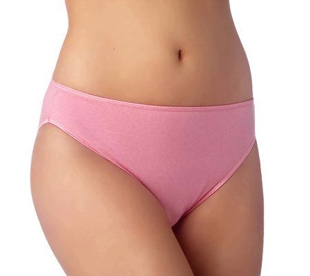 Barely Breezies S/5 Combed Cotton High-Cut Brief Panties with UltimAir