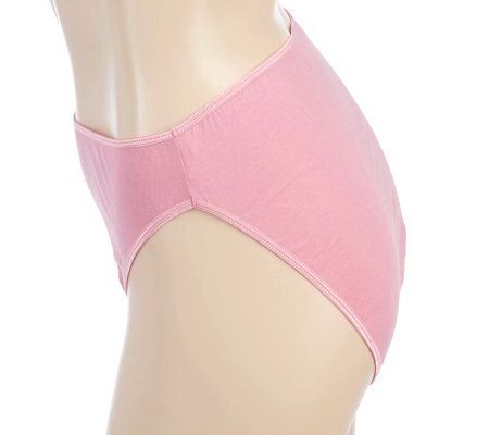 Barely Breezies S/5 Combed Cotton High-Cut Brief Panties with UltimAir
