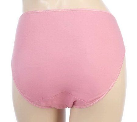 Barely Breezies S/5 Combed Cotton High-Cut Brief Panties with UltimAir