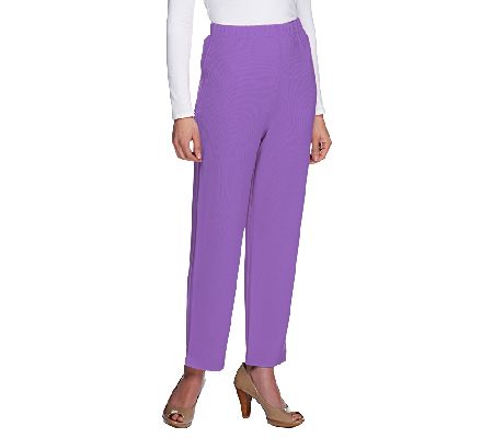 Susan Graver Lustra Knit Petite Pull-on Ankle Pants - A2016