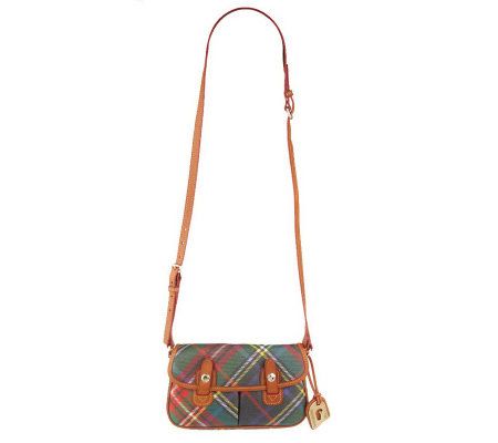 Dooney & Bourke Coated Cotton Plaid Messenger Crossbody Bag - A211116