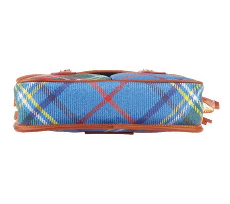 Dooney & Bourke Coated Cotton Plaid Messenger Crossbody Bag