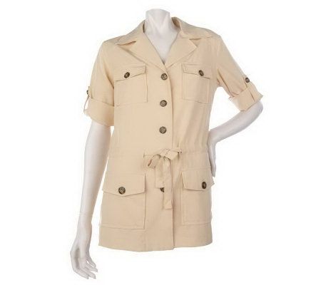 Linea by Louis DellOlio Safari Style Shirt Jacket - A213216
