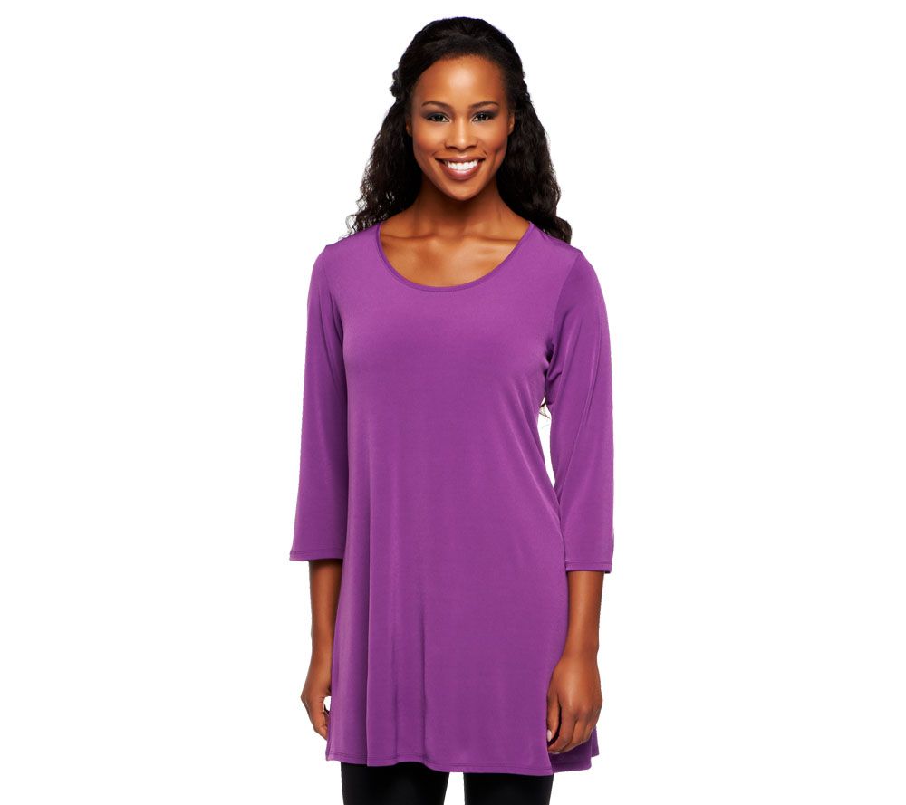Susan Graver Essentials Liquid Knit 3/4 Sleeve Tunic - A215716