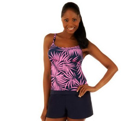 Ocean Dream Signature Faux Layer Tankini with Tricot Short - A223316