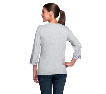 Quacker Factory Sequin Scroll Knit Cardigan Duet