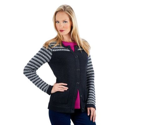 Isaac Mizrahi Live! Placed Multi- Color Crochet Cardigan - A227316