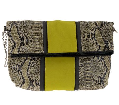 Jennifer Hudson Collection Distressed Pebble Bag w/Flap Detail - A229016