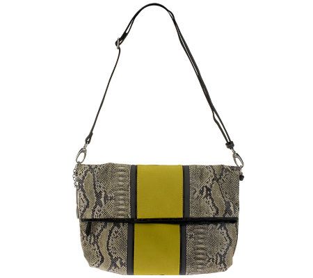 Jennifer Hudson Collection Distressed Pebble Bag w/Flap Detail