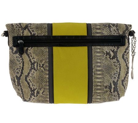 Jennifer Hudson Collection Distressed Pebble Bag w/Flap Detail