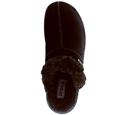 Crocs Cobbler Suede Clogs with Faux Fur Lining
