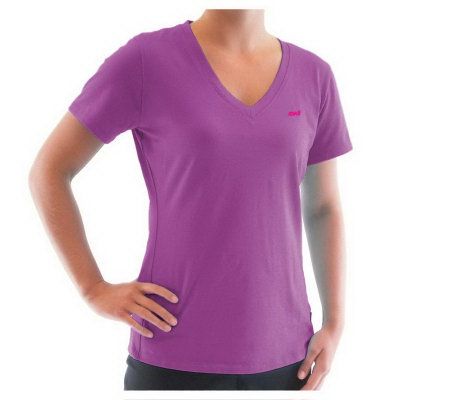 Ryka Womens Fit Short Sleeve V-Neck Top - A326916