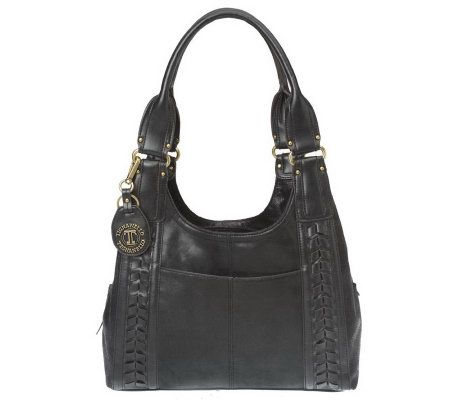 Tignanello Vintage Leather A-Line Shopper with Braided Accent - A219117