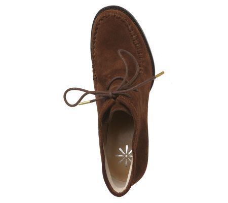 Isaac Mizrahi Live! Suede Leather Lace Up Booties