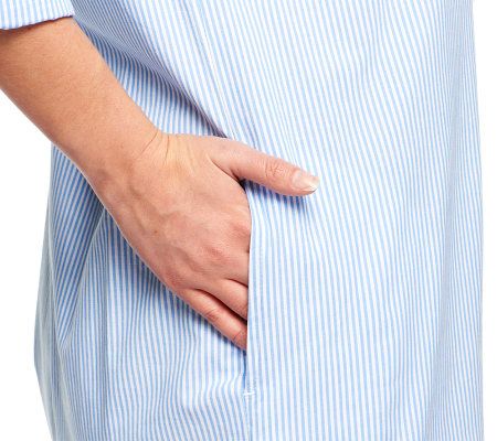 Denim & Co. Long Sleeve Rolled Tab Button Front Tunic Shirt