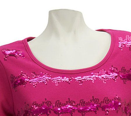 Quacker Factory Electric Sparkle Sequin Strip Tunic