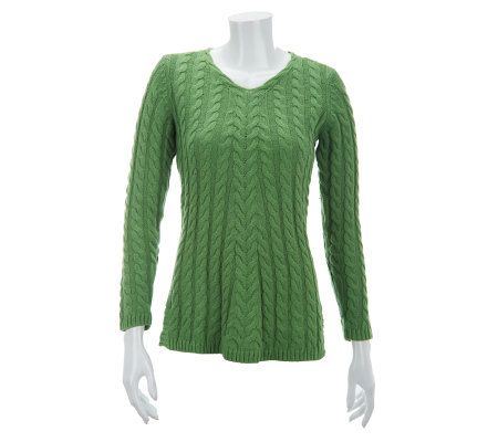 Liz Claiborne New York Graduating Cable V-Neck Sweater Tunic - A228917