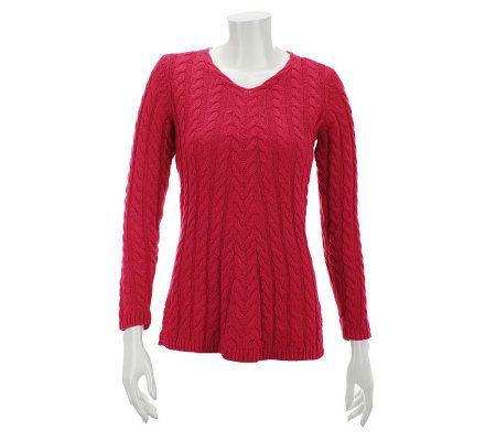 Liz Claiborne New York Graduating Cable V-Neck Sweater Tunic - A228917