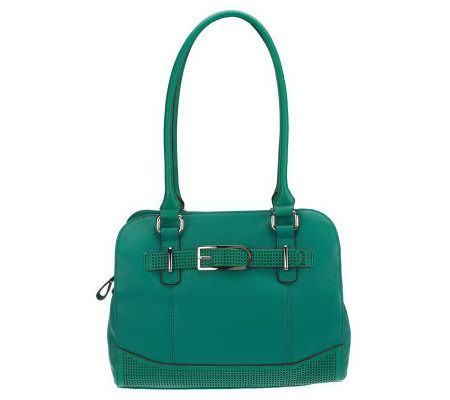 Tignanello Pebble Leather Satchel with Perforated Accents - A231017