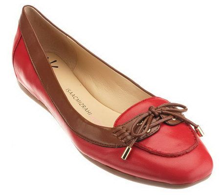 Isaac Mizrahi Live! Leather Two-Toned Moccasin - A231217