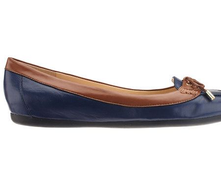 Isaac Mizrahi Live! Leather Two-Toned Moccasin