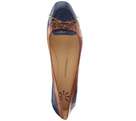 Isaac Mizrahi Live! Leather Two-Toned Moccasin