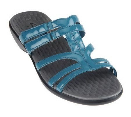 Clarks Privo Sonar Pilot Patent Adj. Strap Slide Sandals - A232617