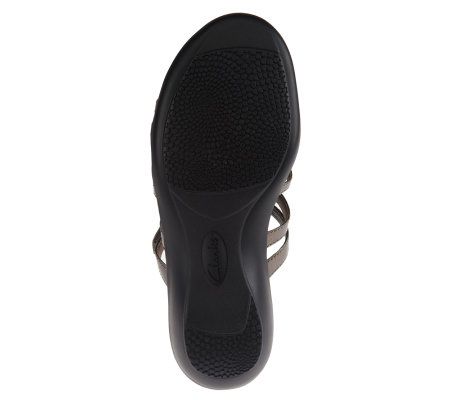 Clarks Privo Sonar Pilot Patent Adj. Strap Slide Sandals