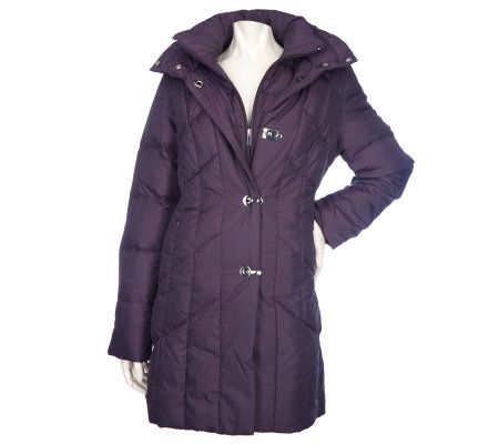 Centigrade Quilted Down Coat with Removable Hood - A210218