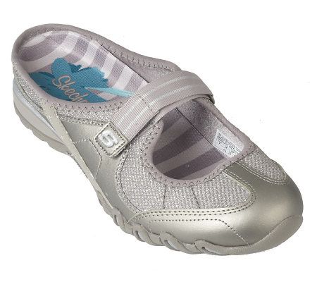 Skechers Leather & Glitter Mesh Slip-on Mary Janes - A213818