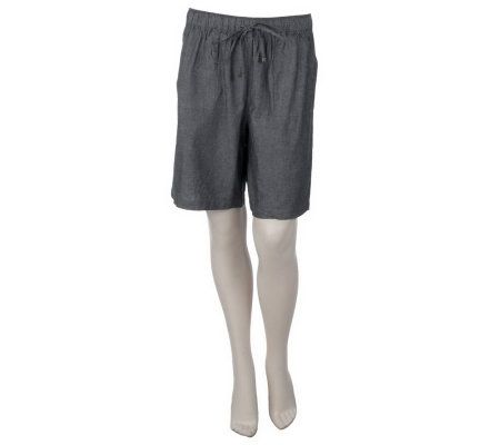 Liz Claiborne New York Drawstring Shorts with Patch Pockets - A215218