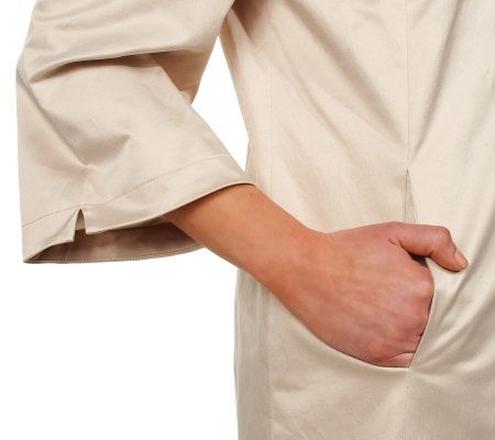 Joan Rivers Funnel Neck 3/4 Sleeve Swing Coat