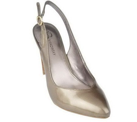 As Is B. Makowsky Patent Leather Slingbacks - A230218