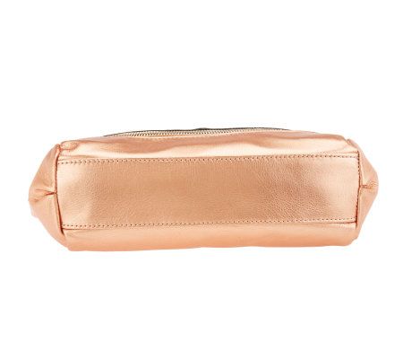 B. Makowsky Glove Leather Flap Top Crossbody Bag w/ Zip Pockets