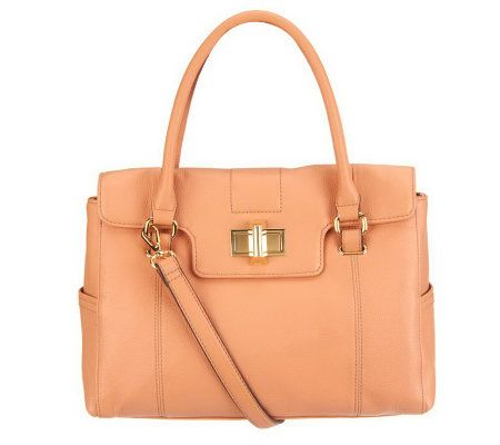Tignanello Pebble Leather Satchel with Turnlock Hardware - A231018