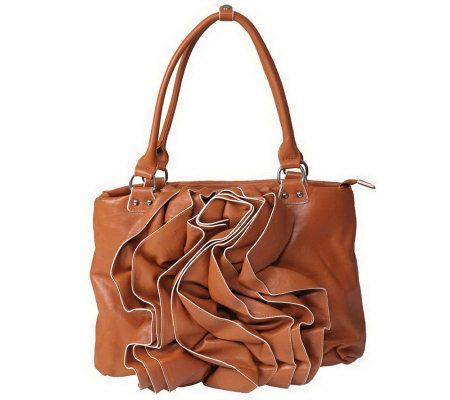 Journee Collection Ruffle Accent Double Top Handbag - A316018