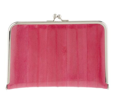 Lee Sands Ladies Framed Eelskin Clutch Wallet - A323918