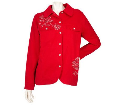 Quacker Factory Special Edition Rose Embellished Jeanne Jacket - A92018