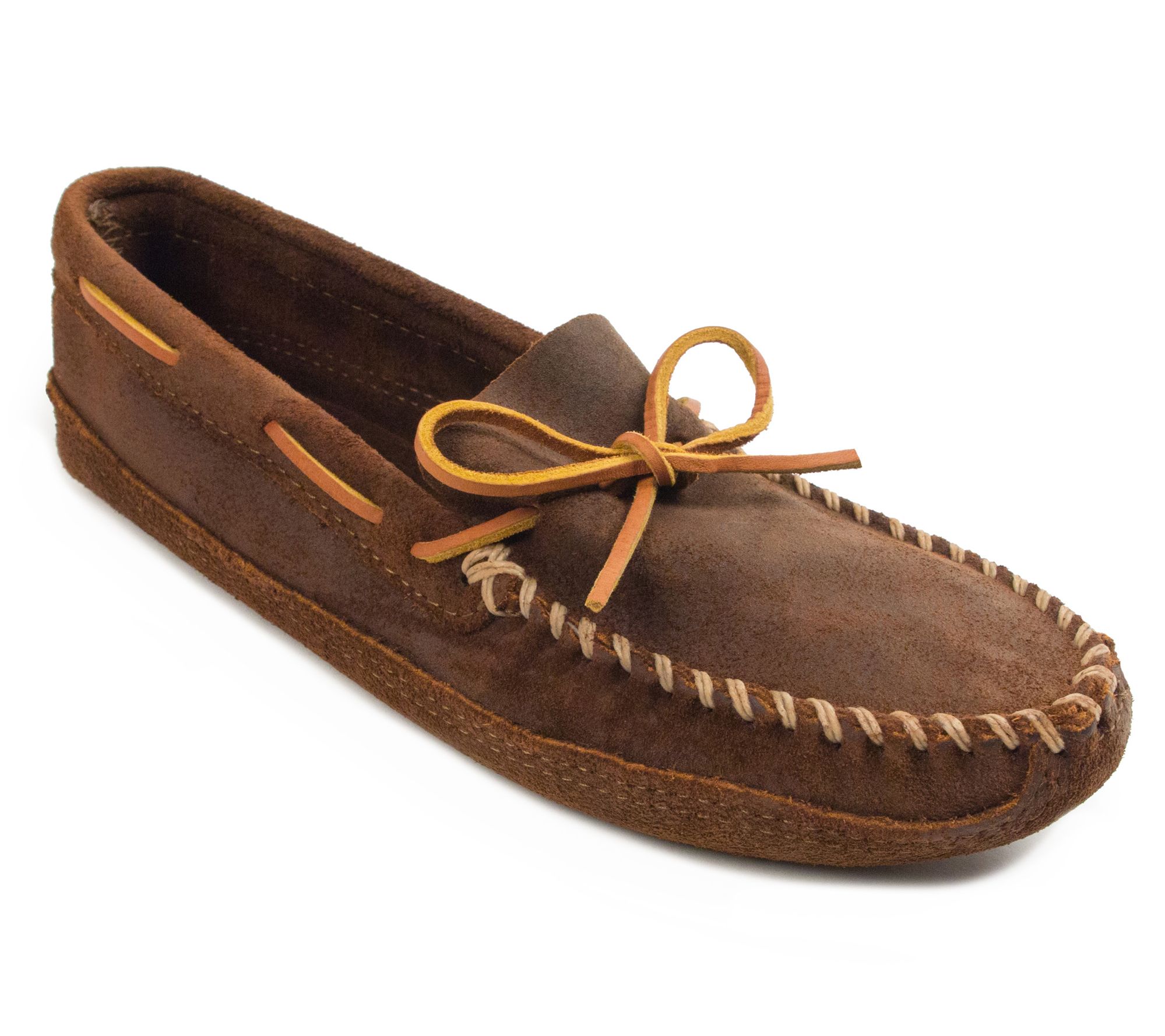 Minnetonka Mens Double Bottom Softsole Moccasins - Brown Ruff - A208719