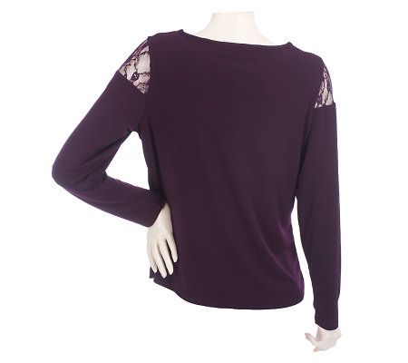 George Simonton Lace Trimmed Cold Shoulder Top