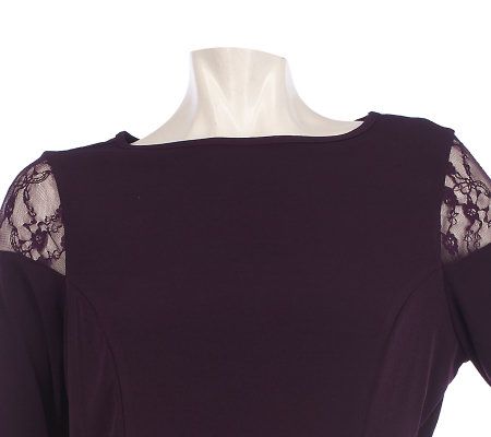 George Simonton Lace Trimmed Cold Shoulder Top