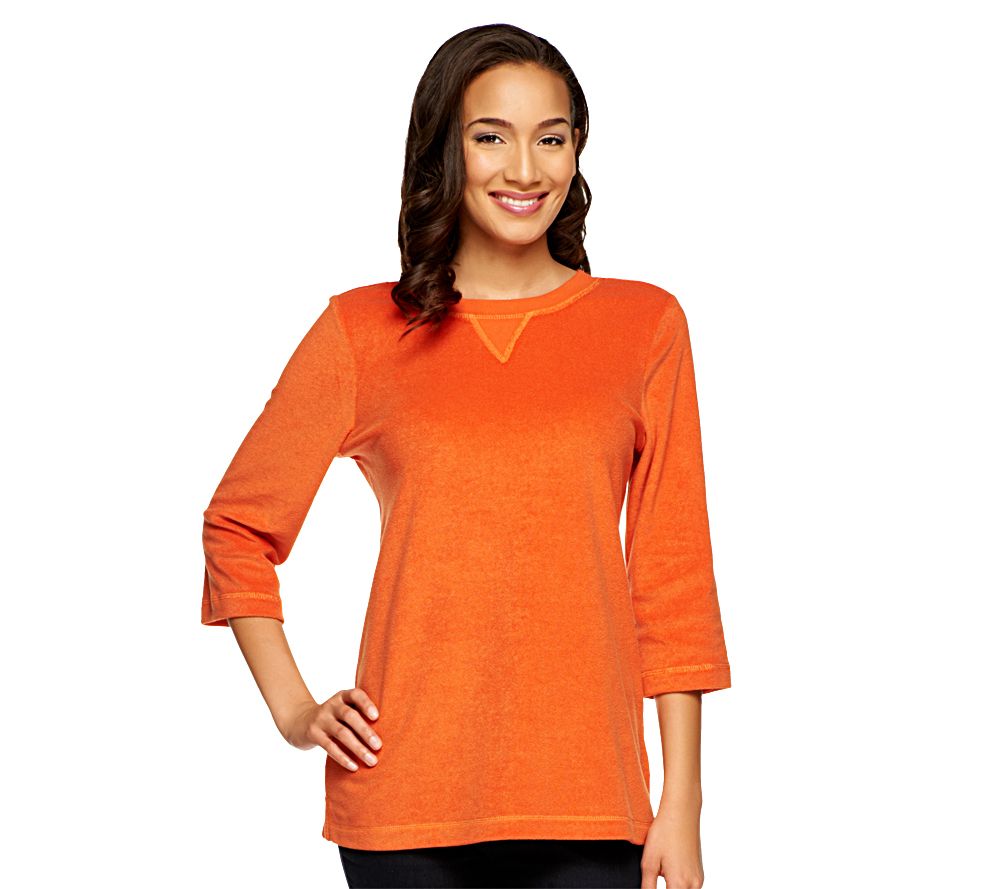 Denim & Co. 3/4 Sleeve Knit Terry Tunic - A219919